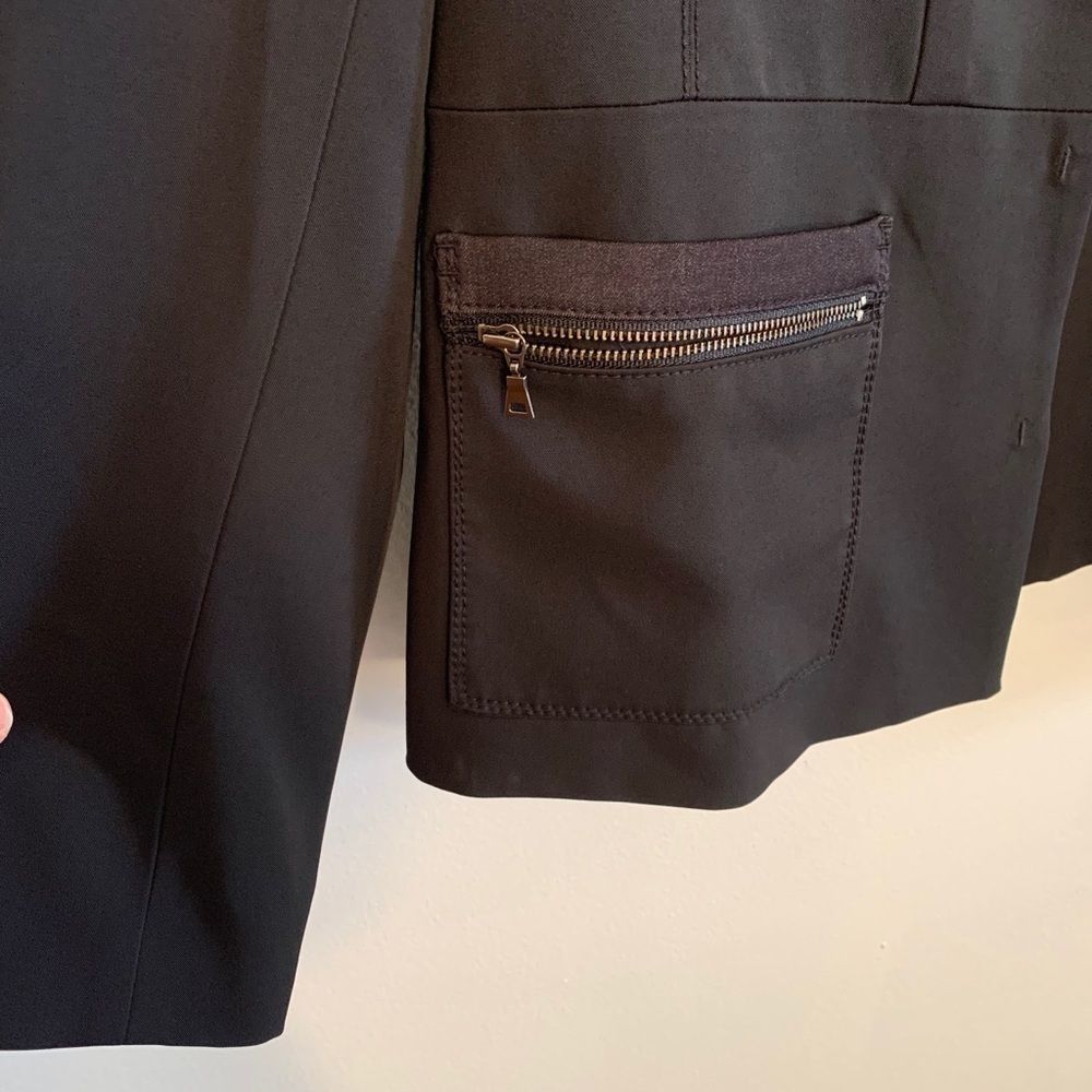 [Tahari] Black Double Zipper Pocket Blazer - 10 - Picture 3 of 8